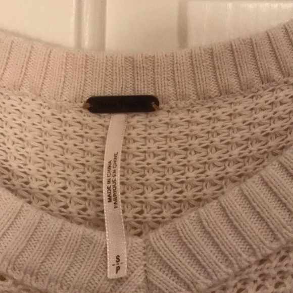Free People Moonshine VNeck Sweater Cream Size S - Picture 4 of 5